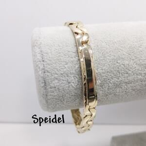 Vintage SPEIDEL USA Woman's Gold Plated ID Bracelet, Ready for Engraving